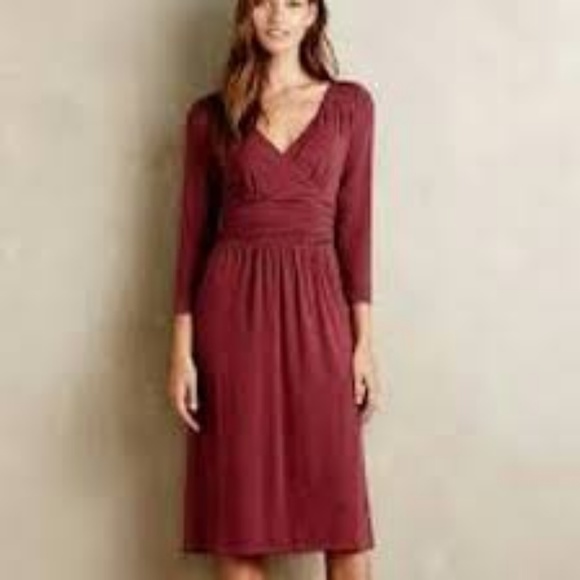 Maeve Galena Wine Midi Dress - Picture 1 of 6